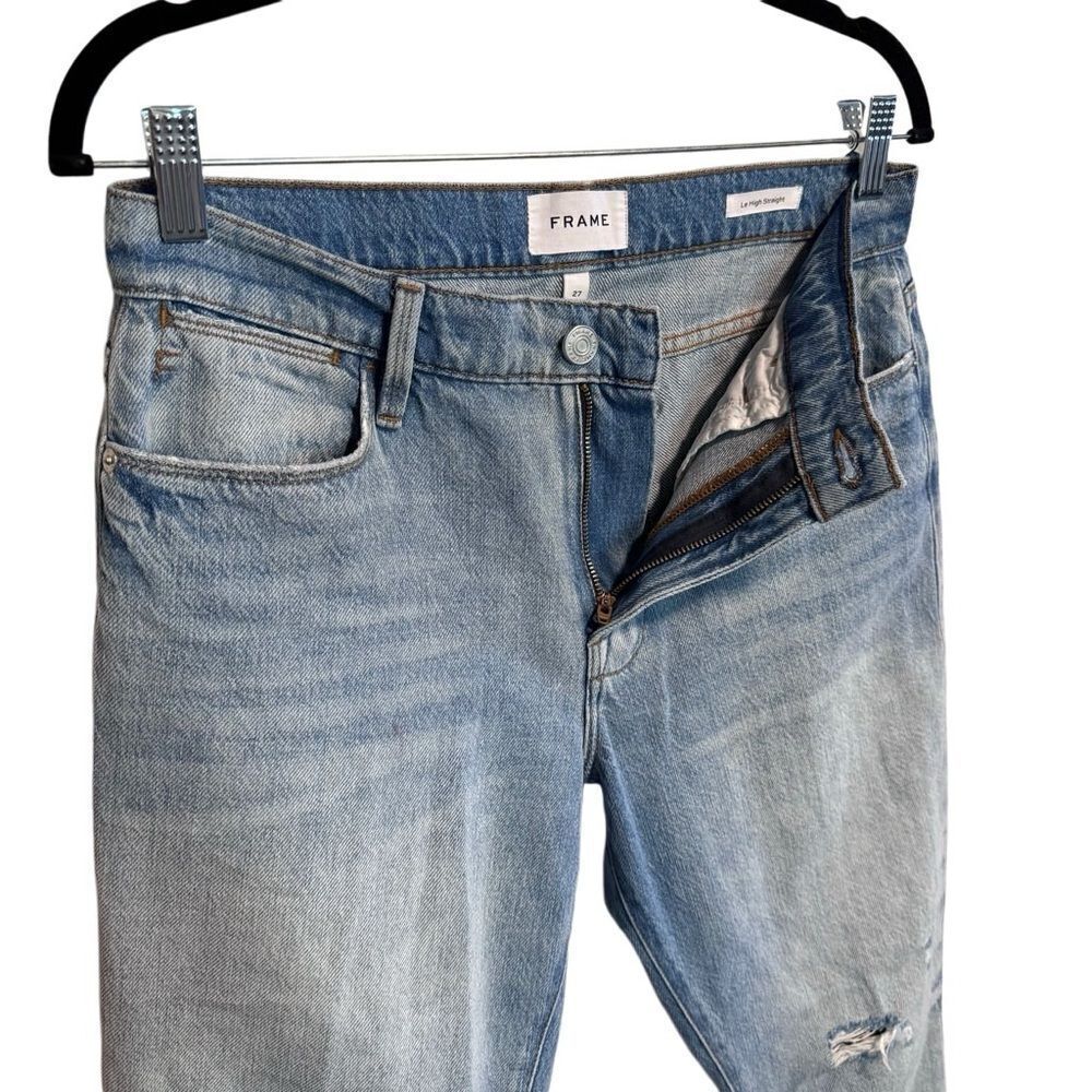 Frame Denim- Le High Straight Light Wash Winslow Jeans, Size 27 - Picture 7 of 16